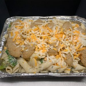Crispy Chicken Broccoli Penne Alfredo