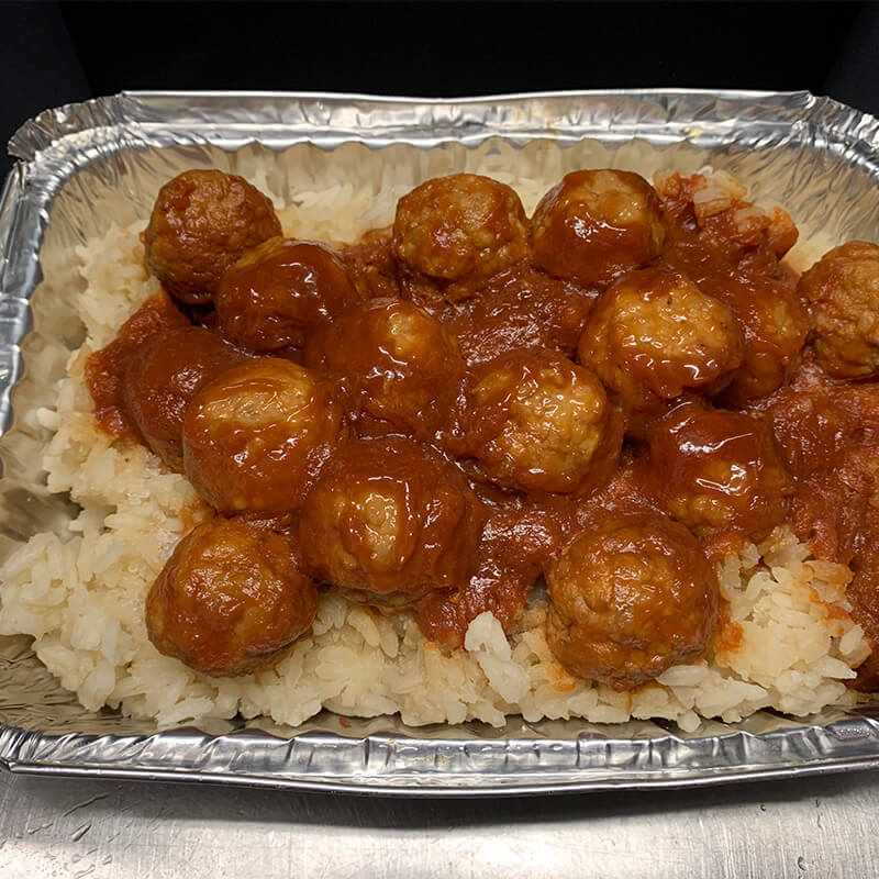 Sweet and Sour Meatballs and Rice